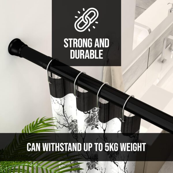 Adjustable Shower Curtain Rod: Tool-Free Installation, Sturdy & Rust-Proof Design - Image 3