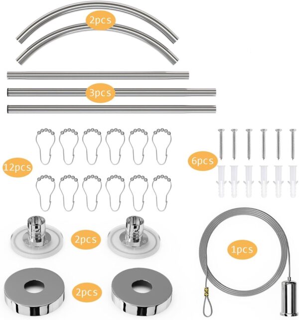 U Shaped Adjustable Shower Curtain Rail for Stylish Bathroom Privacy - Image 7