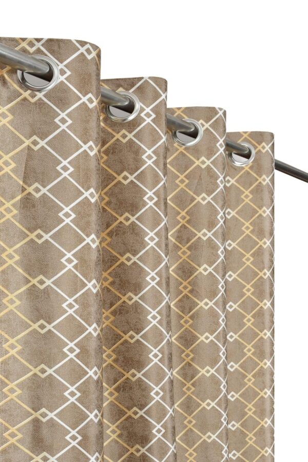 Check Pattern Door Curtains Set of 3 for Stylish Home Decor - Image 2