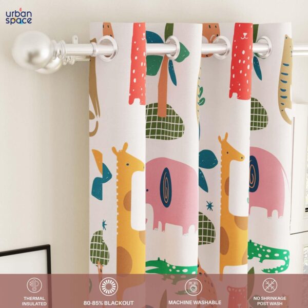 Jungle Safari Blackout Curtains for Kids' Bedrooms - 80-85% Room Darkening - Image 3