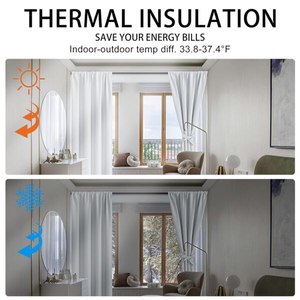 Jiuzhen Blackout Curtains: Thermal Insulated Privacy Panels for Bedroom and Living Room - Image 6