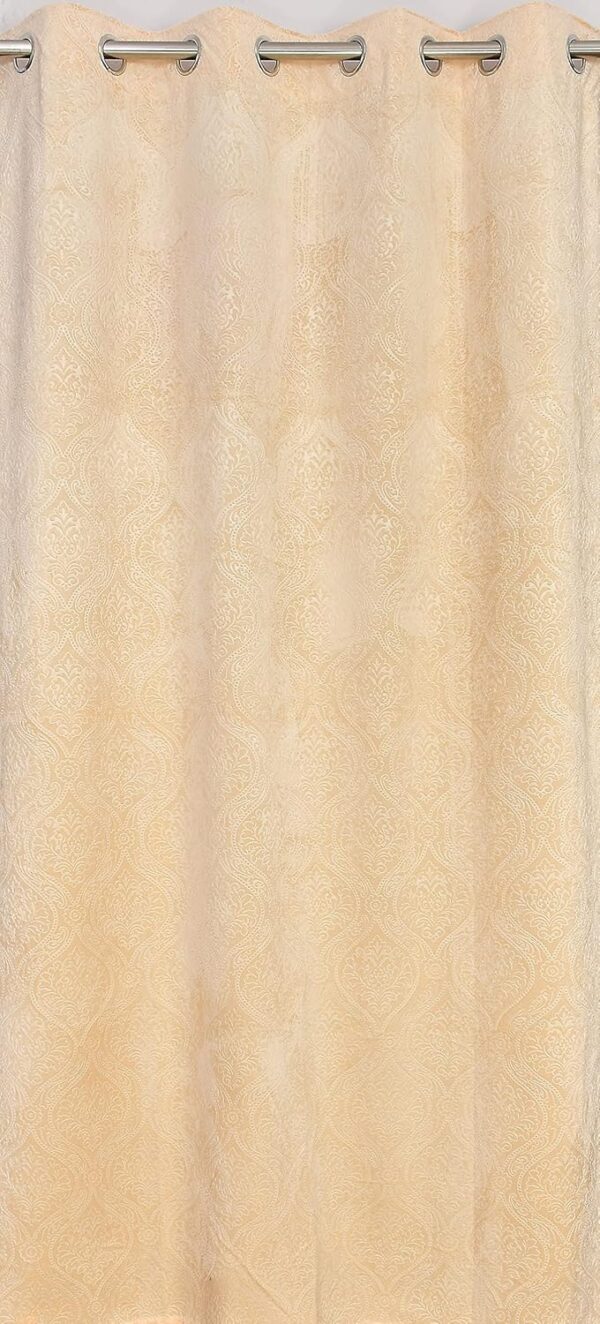 Elegant 2 Piece Cream Velvet Door Curtains - 7 Feet for Stylish Homes - Image 4