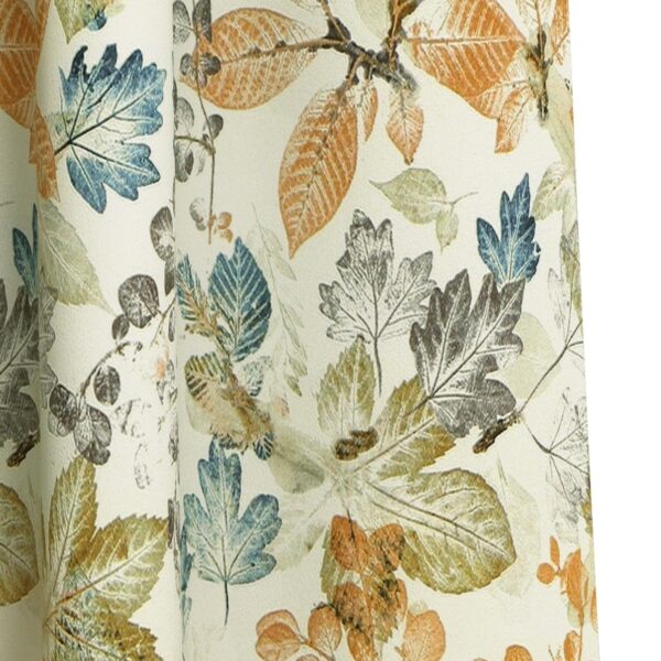 Stylish Room Darkening Blue Leaves Curtain Pack - Verena 7 FT Polyester - Image 3