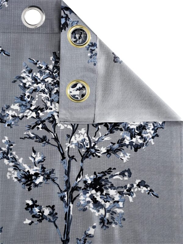 Floral Eyelet Polyester Door Curtains in Grey - Stylish 2 Piece Set - Image 5