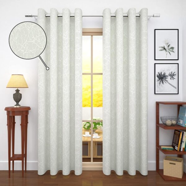 Room Darkening 9 Feet Door Curtains with Branches Design for Home Decor - Image 4