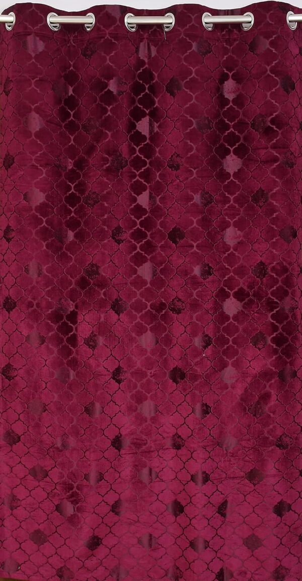 Elegant Velvet Embossed Curtains for 9 Feet Doors in Living Rooms and Bedrooms - Image 4