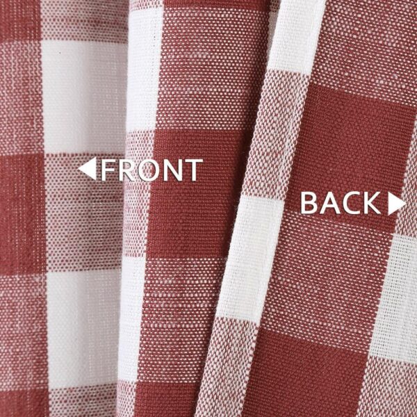 Red and White Buffalo Check Valances for Stylish Kitchen and Bathroom Decor - Image 4