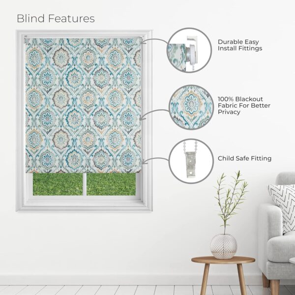 Turquoise Semi Blackout Roller Blinds for Sun Protection in Home & Office - Image 2