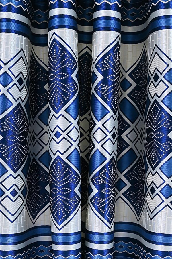 Solimo Majestic Mandala Blue Opaque Curtains - Elegant 9 Feet Grommet Pair - Image 7