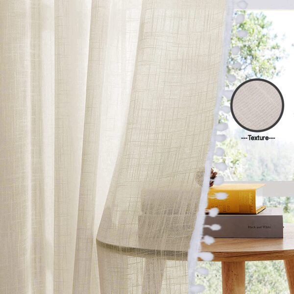 Chic HOMEMONDE Cotton Sheer Door Curtains for Stylish Home Decor - Image 2