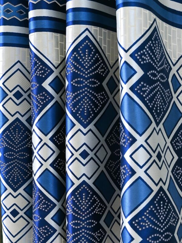 Solimo Majestic Mandala Blue Opaque Curtains - Elegant 9 Feet Grommet Pair - Image 3