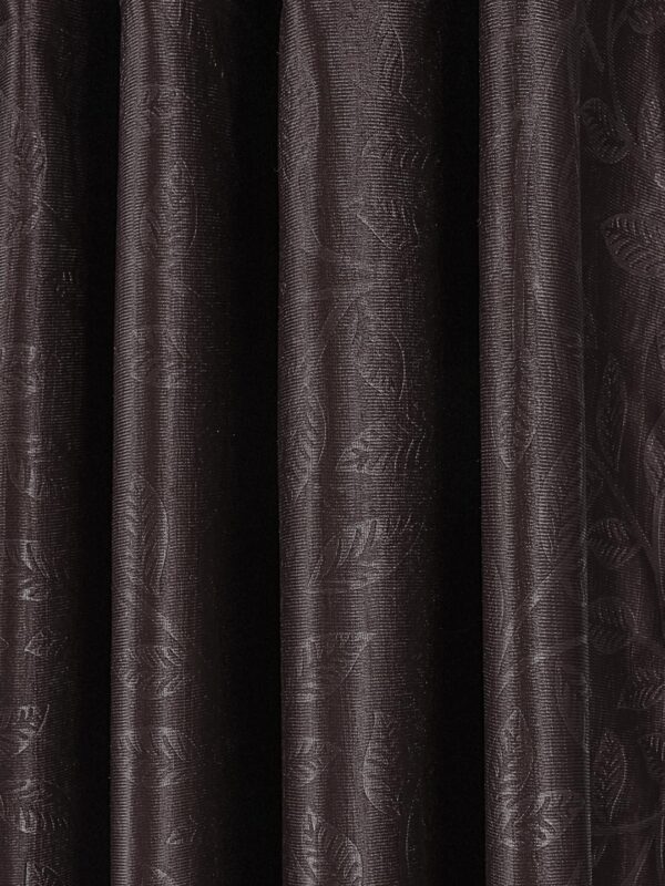 Stylish Solimo Coffee Polyester Door Curtains - Pack of 2, 7 Feet Long - Image 4