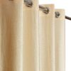 Faux Texture Cream Room Darkening Curtains for Doors - 9 Feet Panels - Image 6