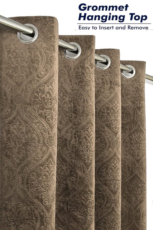 Stylish Velvet Embossed Door Curtains Set for Chic Home Decor - Image 3