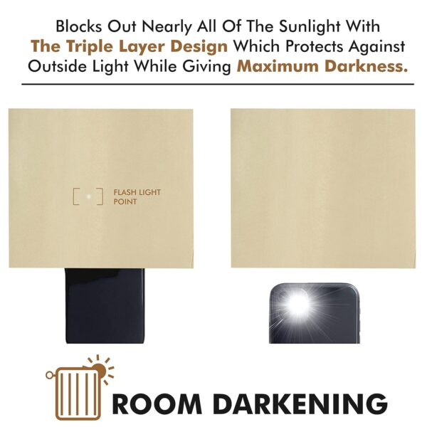 Stylish Beige Room Darkening Blackout Door Curtains - Pack of 2, 7 Feet - Image 6