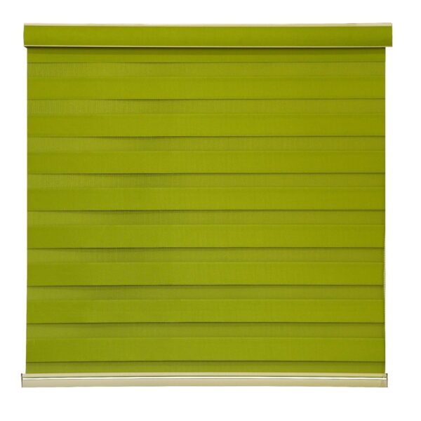 Dual Layer Zebra Roller Shades in Green for Stylish Light Control - Image 3