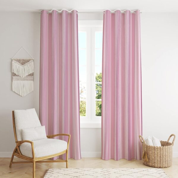 Faux Texture Baby Pink Curtains for Room Darkening and Privacy Solutions - Image 2