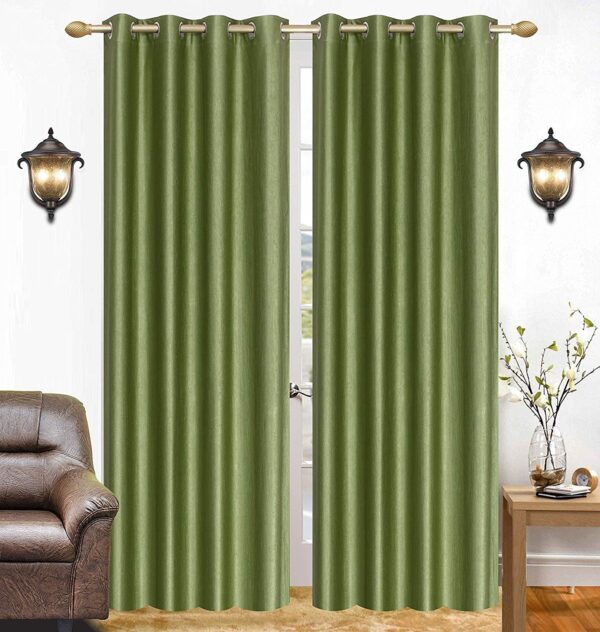 Elegant Green Floral Blackout Curtains - Radees Creations, 5 Feet, Pack of 2 - Image 2