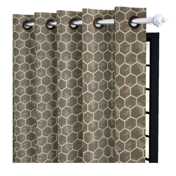 Stylish Thermal Insulated Hexagon Hive Curtains for Living Room Decor - Image 3