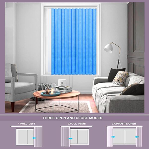 Stylish Blue Vertical Blinds for Windows: Perfect for Home and Balcony - Image 2