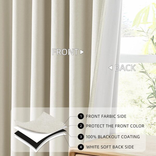 Elegant 90-Inch Blackout Curtains for Living Room - Thermal Light Blocking Drapes - Image 3