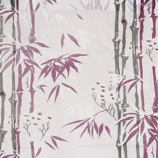 Stylish Waterproof PVC Bamboo Shower Curtain with Hooks for Elegant Bathrooms - Image 2