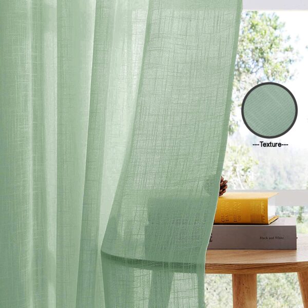 Elegant Mint Sheer Curtain Set for 8-Foot Doors - Home Decor Delight - Image 4