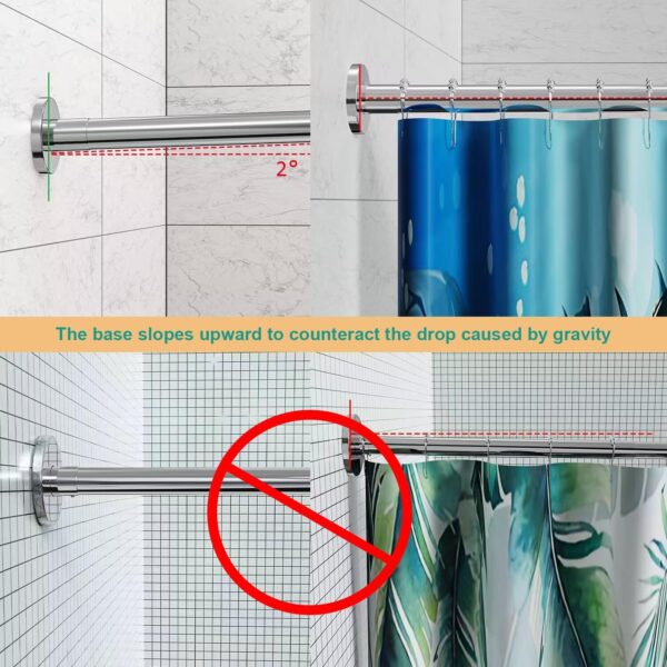 U Shaped Adjustable Shower Curtain Rail for Stylish Bathroom Privacy - Image 4