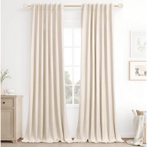 Textured Linen Blackout Curtains for Living Room and Bedroom Decor - Image 2