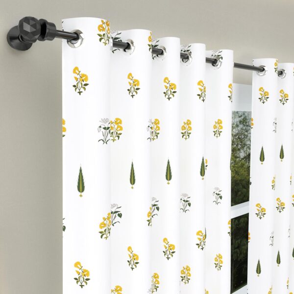 Brighten Your Space with Haus & Kinder 100% Cotton Curtains in Yellow - Image 2