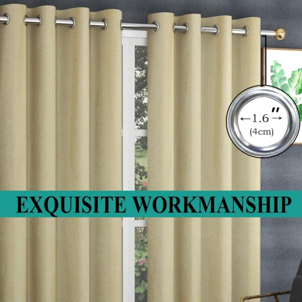 Jute Curtains for Doors: Modern, Hypoallergenic 7 Feet Long Curtains in Cream - Image 9