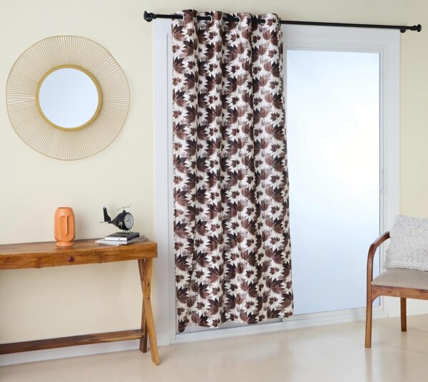 Solimo Premium Floral Print Curtains | 7 FT Polyester Cotton Set of 2 - Image 3