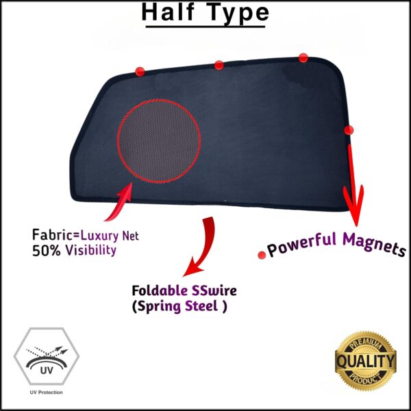 Dvigorous Half Window Sun Shade for Mahindra Thar 2020 - Set of 4 - Image 2