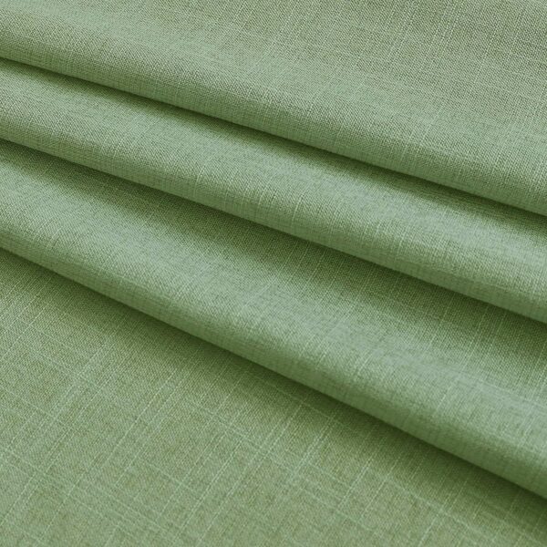 Cotton Linen Sheer Grommet Curtains Set - Sage Color, 4.5x7.5 Ft - Image 3