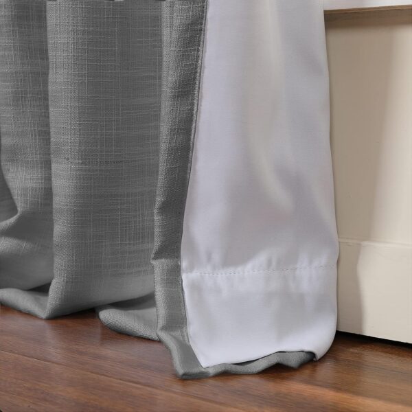 Elegant Gray Linen Blend Room Darkening Curtains for Effortless Light Control - Image 4