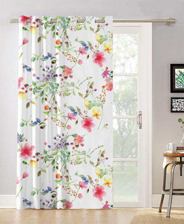 Vibrant Oasis Home Collection Cotton Printed 7 Feet Blackout Eyelet Door Curtain - Image 2