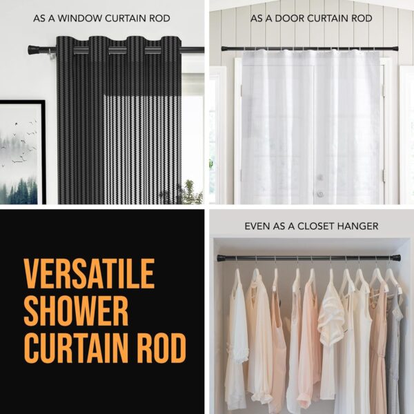 Adjustable Shower Curtain Rod: Tool-Free Installation, Sturdy & Rust-Proof Design - Image 6