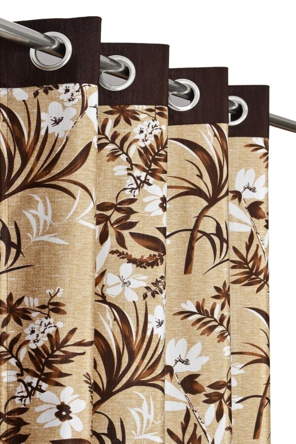 Floral Leaf Texture Window Curtains Set for Room Darkening Decor - Image 2