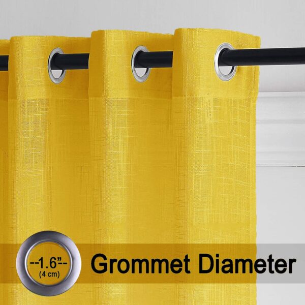 Stylish 7ft Mustard Grommet Curtains for Your Living Room - Set of 2 - Image 4