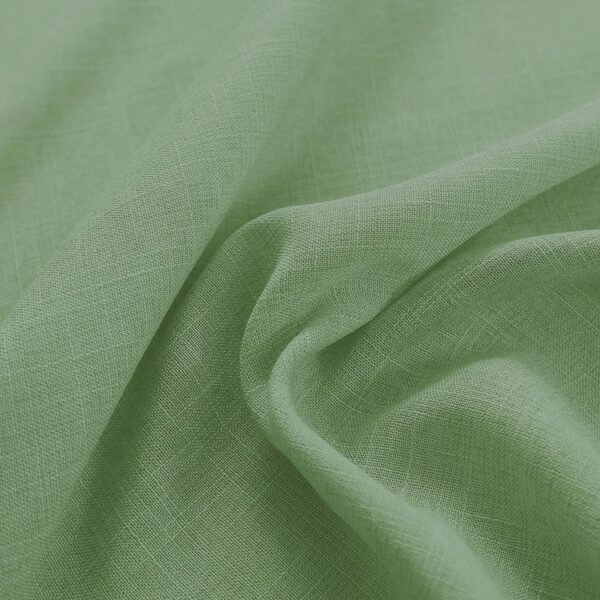 Cotton Linen Sheer Grommet Curtains Set - Sage Color, 4.5x7.5 Ft - Image 5