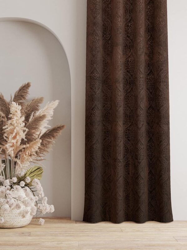 Elevate Your Space with Homefab India 2 Piece Brown Velvet Curtains - Image 3