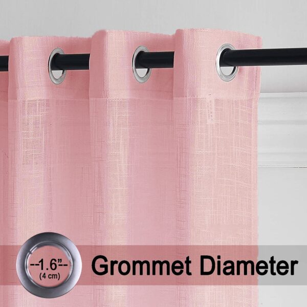 Elegant Pink Sheer Cotton Curtains - 7 Feet Long Decorative Drapes for Home - Image 2