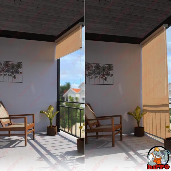 Outdoor Wide Width Roller Blind for Balcony Sun Protection - 8FTX9FT - Image 5