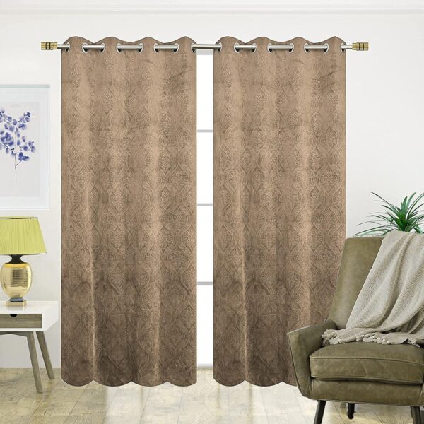 Stylish Velvet Embossed Door Curtains Set for Chic Home Decor - Image 2