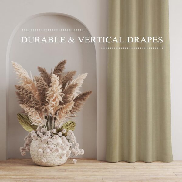 Jute Curtains for Doors: Modern, Hypoallergenic 7 Feet Long Curtains in Cream - Image 7