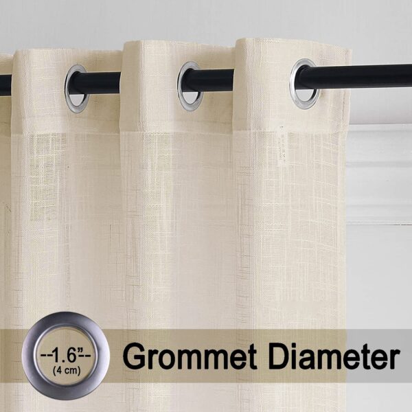 Elegant 7 Feet Beige Sheer Grommet Curtains for Stylish Home Decor - Image 3