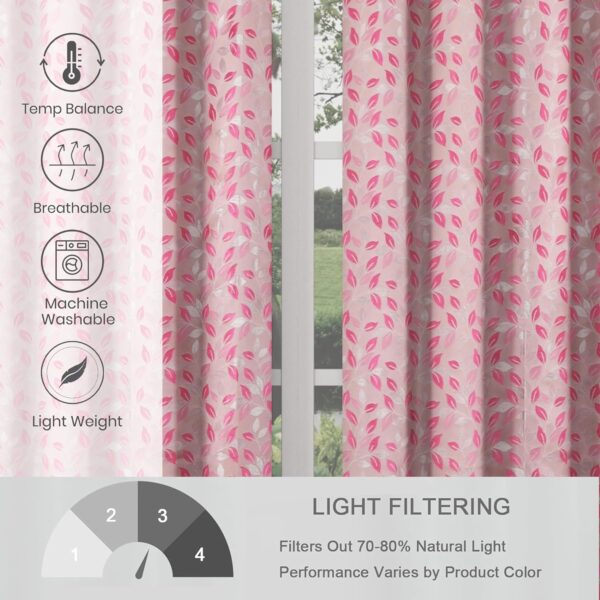 Elegant 7-Foot Pink Curtains for Doors | Premium Polyester Eyelet Parda Set - Image 5