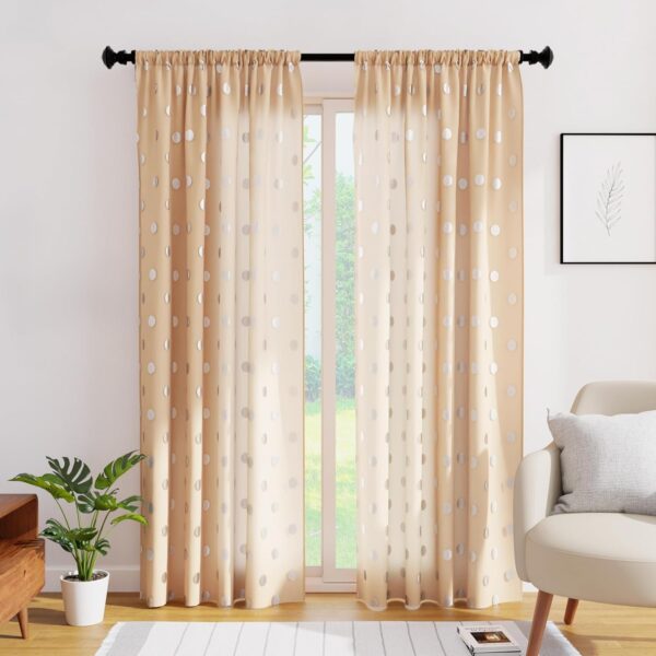 Stylish Encasa XO Light-Filtering Curtains for Kitchen, Bedroom, and Living Room - Image 2