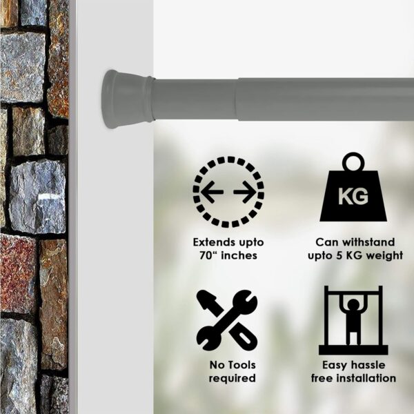 Adjustable Tension Shower Curtain Rod: Easy Installation, Sturdy & Rust-Proof - Image 5