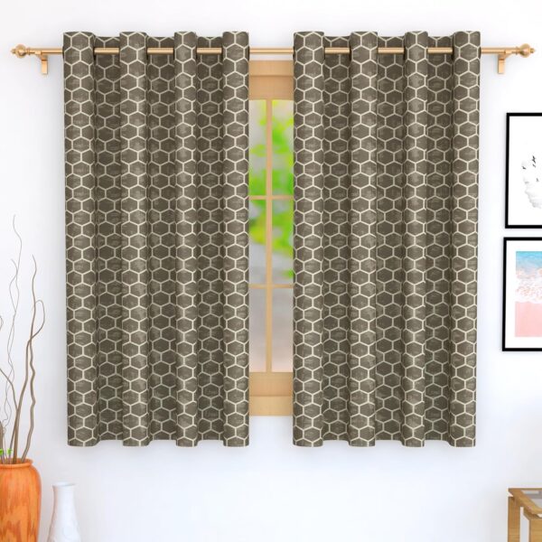 Stylish Thermal Insulated Hexagon Hive Curtains for Living Room Decor - Image 2